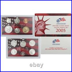2005 Silver Proof Set U. S. Mint Original Government Packaging OGP COA