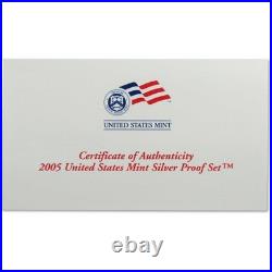 2005 Silver Proof Set U. S. Mint Original Government Packaging OGP COA