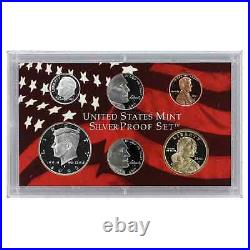 2005 US Mint Silver Proof Set Partial 6 Coin Set No QUARTERS with box/Coa