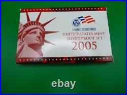 2005 US S Mint Silver Proof Coin Set with 5 State Quarters CA MN OR KS WV Red Set 2005 US S Mint Silver Proof Coin Set with 5 State Quarters CA MN OR KS WV Red Set