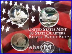2005 US S Mint Silver Proof Coin Set with 5 State Quarters CA MN OR KS WV Red Set 2005 US S Mint Silver Proof Coin Set with 5 State Quarters CA MN OR KS WV Red Set