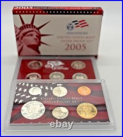 2005 United States Mint Silver Proof Set (11 Coins) 50 State Quarters