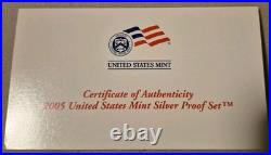 2005 United States Silver Proof S-Set unserculated 90% Silver