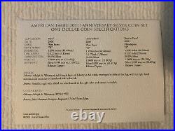 2006 AMERICAN SILVER EAGLE 20th ANNIVERSARY 3 COIN SET With REVERSE PROOF-& COA