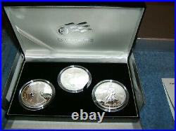 2006 AMERICAN SILVER EAGLE 20th ANNIVERSARY 3 COIN SET With REVERSE PROOF & COA