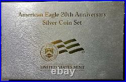 2006 AMERICAN SILVER EAGLE 20th ANNIVERSARY 3 COIN SET WithREVERSE PROOF & COA/OGP