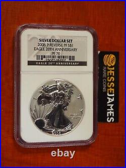 2006 P Reverse Proof Silver Eagle Ngc Pf70 From 20th Anniversary Set Black Label