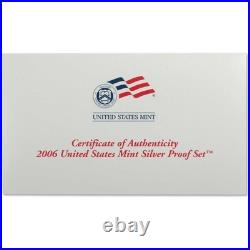 2006 Silver Proof Set U. S. Mint Original Government Packaging OGP COA