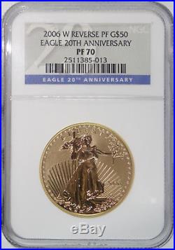 2006 W 20th Anniversary Gold American Eagle Set NGC MS70 / PF70 / PF70