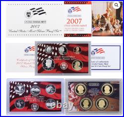 2007-S U. S. Silver Proof Set 14 Coin Set In Box with COA & Outer Sleeve box 173