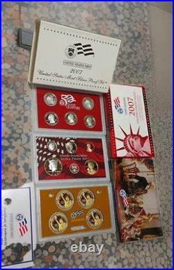 2007 U. S. Mint Silver Proof Set 14 Coins with Box & COA Nice Set
