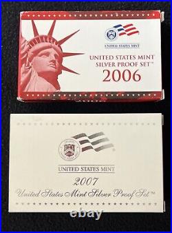 2007 US Mint Silver Proof Set (14 Coins) & 2006 US Mint Silver Proof Set with COAs