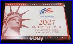 2007 United States Mint Silver Proof Set 14 Coins 90% Silver Beautiful 2007 United States Mint Silver Proof Set 14 Coins 90% Silver Beautiful