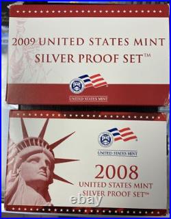 2008 & 2009 Silver Proof (Key Year) United States Mint Set (2 Sets)
