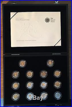 2008 Royal Mint 25th Anniversary Gold and Silver Proof One Pound £1 Collection