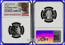 2008-S 14-coin Silver Proof Set NGC Graded PF68 Ultra Cameo Cable Car label 2008-S 14-coin Silver Proof Set NGC Graded PF68 Ultra Cameo Cable Car label