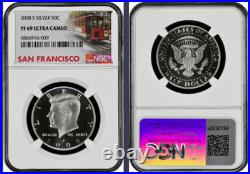 2008-S 14-coin Silver Proof Set NGC Graded PF68 Ultra Cameo Cable Car label 2008-S 14-coin Silver Proof Set NGC Graded PF68 Ultra Cameo Cable Car label