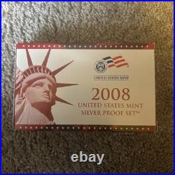 2008-S US Mint Silver Proof Set Complete 14 Coin Set with Box & COA OGP