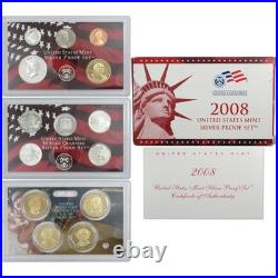 2008 Silver Proof Set U. S. Mint Original Government Packaging OGP COA