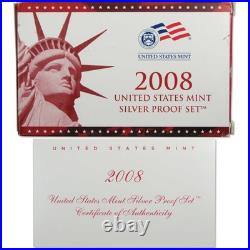 2008 Silver Proof Set U. S. Mint Original Government Packaging OGP COA