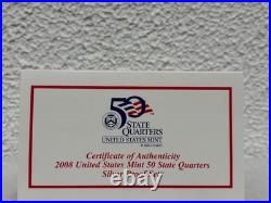 2008 United States Mint 50 State Quarters Silver Proof Set With OGP & COA