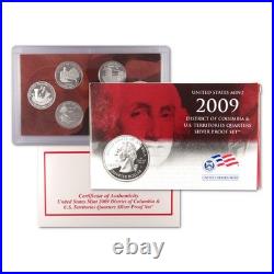 2009 D. C. & U. S Territories Quarter Silver Proof Set U. S. Mint OGP COA