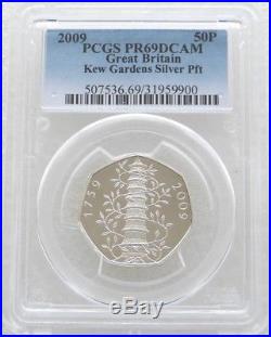 2009 Royal Mint Kew Gardens Piedfort 50p Fifty Pence Silver Proof Coin PCGS PR69