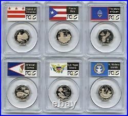 2009 S 25c Silver Territories Quarter Set PCGS PR70DCAM 6 coin State Flag set