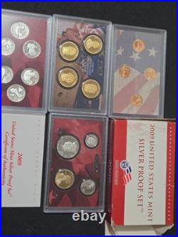 2009-S United States Mint Silver Proof Set with COA & Box 18 Coins 90%