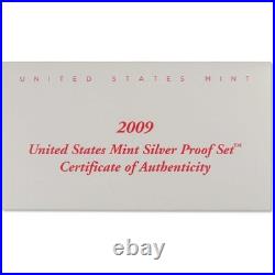 2009 Silver Proof Set U. S. Mint Original Government Packaging OGP COA