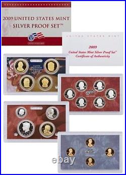 2009 UNITED STATES MINT SILVER PROOF COIN SET with ORIGINAL BOX AND COA