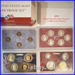 2009 United States S Mint Silver Proof Set San Francisco 25C 0.9 Fine with COA