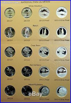 2010- 2015 ATB National Park 120 Quarter Set wClad/Silver Proofs & Dansco Album