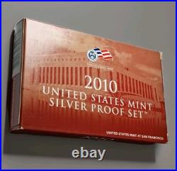 2010 UNITED STATES MINT SILVER PROOF SET? 14 Coins. OGP & COA Included