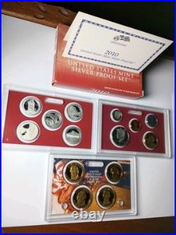2010 UNITED STATES MINT SILVER PROOF SET? 14 Coins. OGP & COA Included