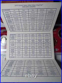 2010 UNITED STATES MINT SILVER PROOF SET? 14 Coins. OGP & COA Included