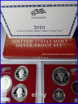 2010 UNITED STATES MINT SILVER PROOF SET? 14 Coins. OGP & COA Included