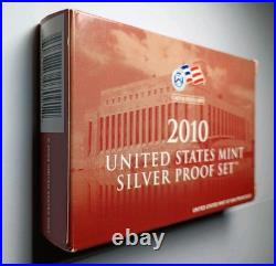 2010 UNITED STATES MINT SILVER PROOF SET? 14 Coins. OGP & COA Included