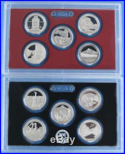 2010 thru 2016 2017 and 2018 Silver Proof America the Beautiful 45 coin Box Set