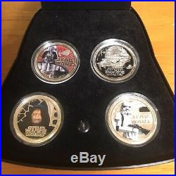 2011 $2 Star Wars Proof Silver 4 Coin Set Darth Vader Set New Zealand Mint