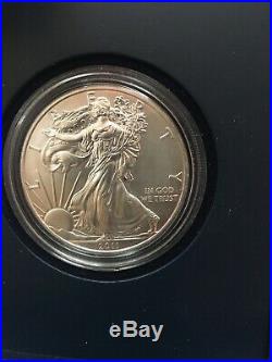 2011 25 th Anniversary Silver American Eagle 5 Coin Set With Box & COA