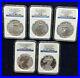 2011-AMERICAN-SILVER-EAGLE-25th-ANNIVERSARY-SET-5-COINS-NGC-MS-PF-69-ASE-LOT-01-iz