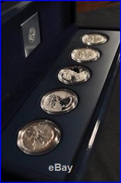 2011 American Eagle 25th Anniversary 5 Coin Silver Set Box + COA