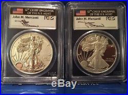 2011 MERCANTI FLAG Silver Eagle 5-COIN 25th Anniversary Set ALL 70's ALL FS