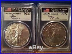 2011 MERCANTI FLAG Silver Eagle 5-COIN 25th Anniversary Set ALL 70's ALL FS