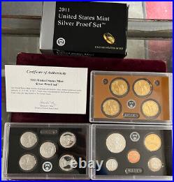 2011 S US Mint Silver Proof Set 14 Coins COA Original Box