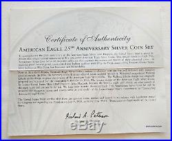 2011 Silver American Eagle 25th Anniversary 5 Coin Set US Mint OGP NICE