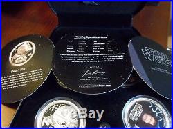 2011 Star Wars Proof Silver 4-Coin Set Niue Darth Vader ORIGINAL FREE SHIPPING