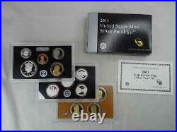 2011 US MINT SILVER PROOF SET 14 COINS (5) Sets In Mint Sealed Box