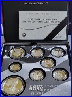 2012 & 2017 US Mint Limited Edition Silver Proof Sets coins with Box COA Sleeve